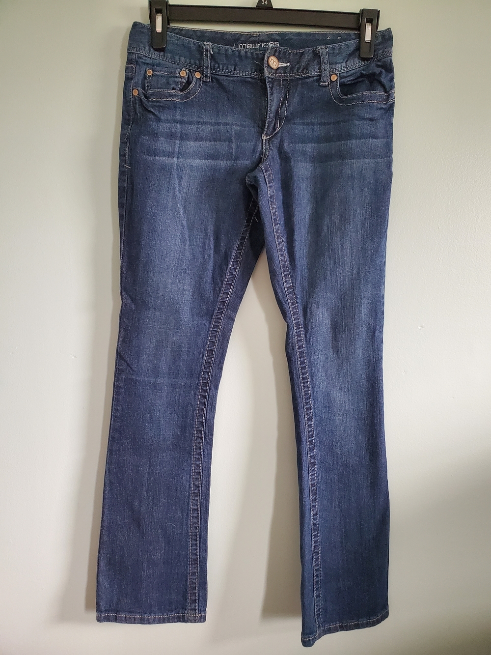 Maurices Blue Straight Leg Jeans with Subtle Fading